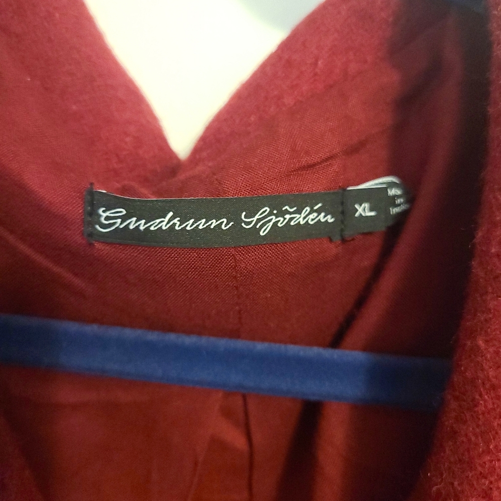Gudrun Sjoden embroidered red wool duster coat - Picture 6 of 6